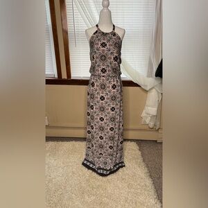 Artisan NY Dress Womens S Floral Abstract Maxi Elastic Waist